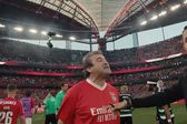 Alfredo Silva junto de Gustavo Correia, no fim do dérbi entre Benfica e Sporting
