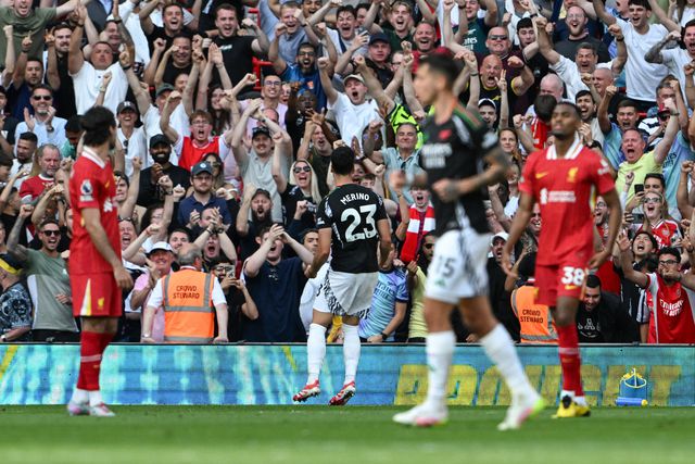 Merino festeja em Anfield