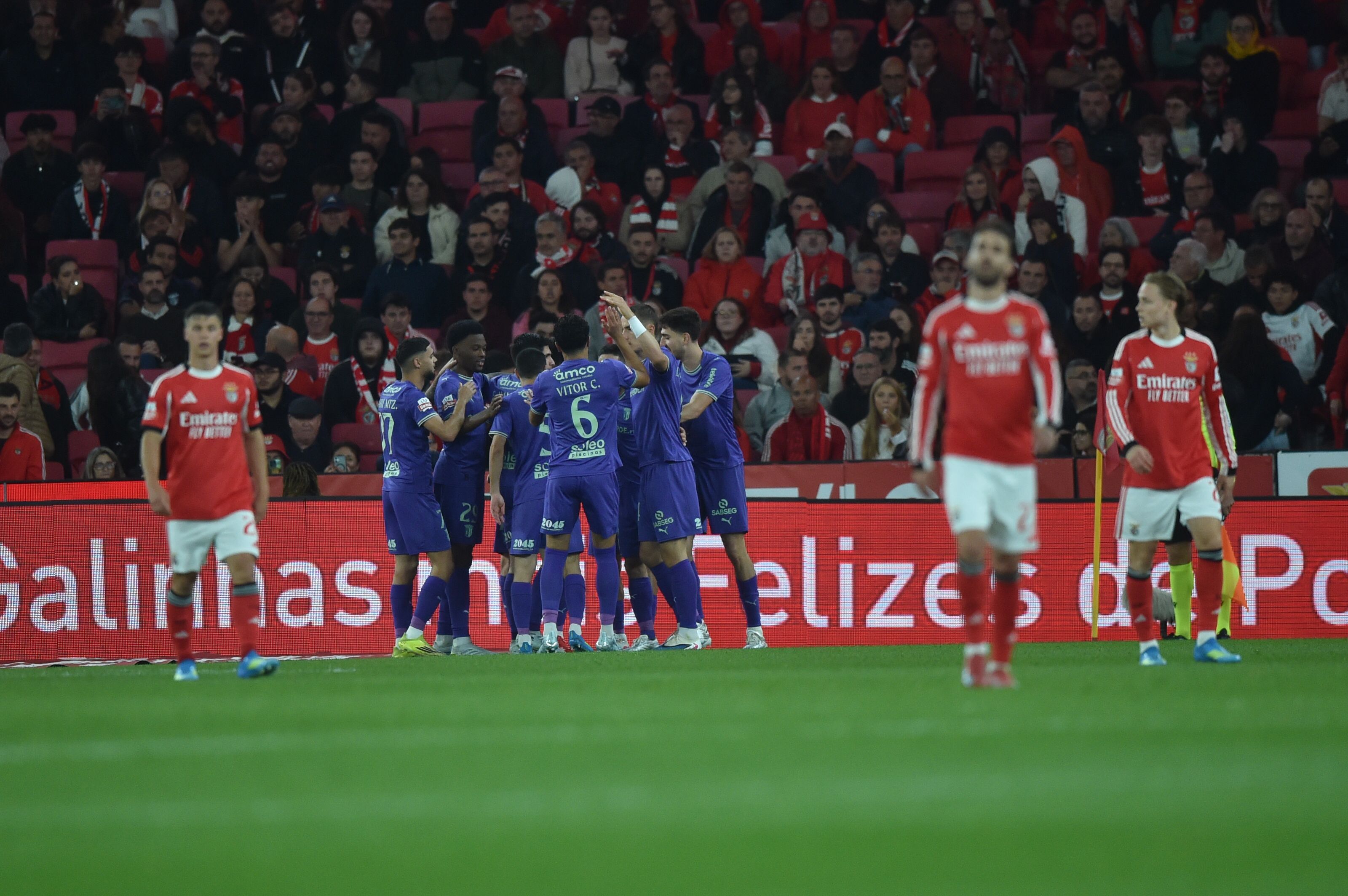 Festejos dos jogadores do SC Braga, após golo de Pau Victor - Foto: A BOLA/Miguel Nunes