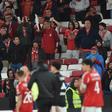 Protestos dos adeptos do Benfica no final do empate com o SC Braga (foto: Miguel Nunes)