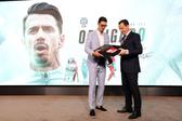 José Fonte e Pedro Proença na Cidade do Futebol - Foto: FPF