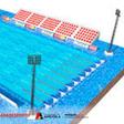 Maquete da nova piscina olímpica a construir junto ao Pavilhão do Kilamba