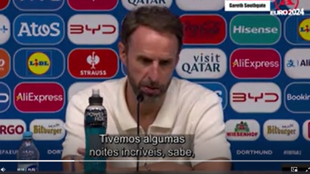 «Desfrutem das cervejas»: a mensagem de Southgate antes da final do Euro