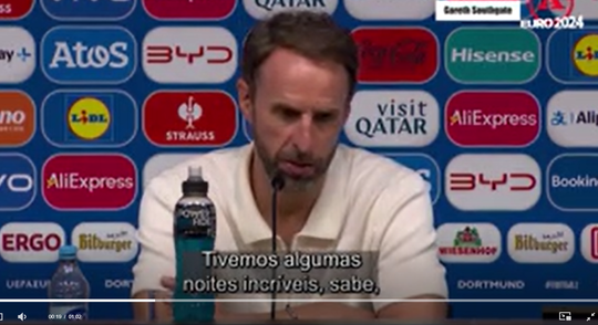 «Desfrutem das cervejas»: a mensagem de Southgate antes da final do Euro