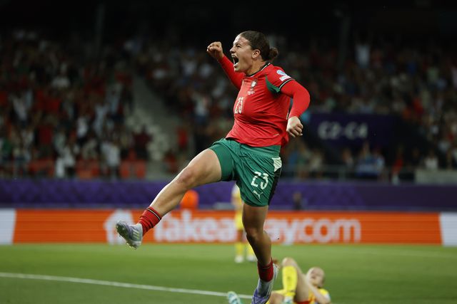 Telma Encarnação a festejar golo (NUNO VEIGA/LUSA)