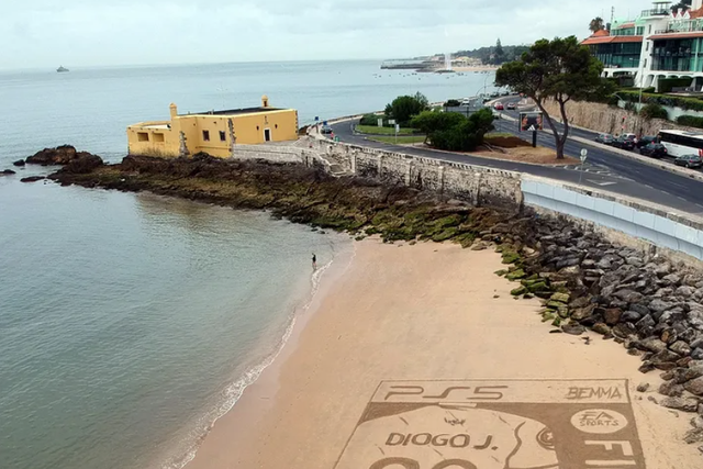 A incrível homenagem a Diogo Jota na praia de Caxias