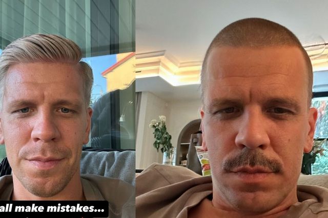 Szczesny passa de louro a careca… por causa da mulher