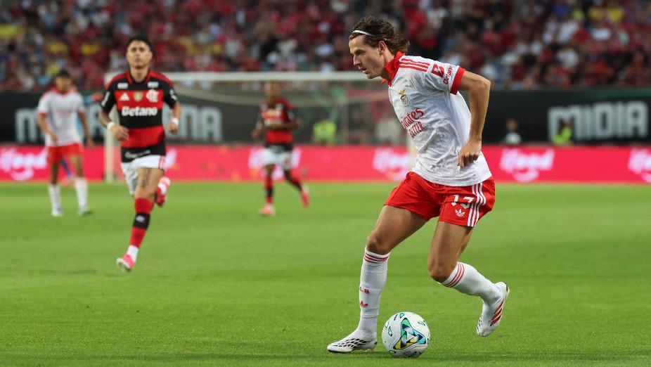 Estreia de Kaminski pelas águias no Benfica-Flamengo. Foto SL Benfica