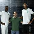Jorge Alayo e Noslen Díaz com Jorge Fidalgo, coordenador do voleibol do Sporting (foto: SCP)