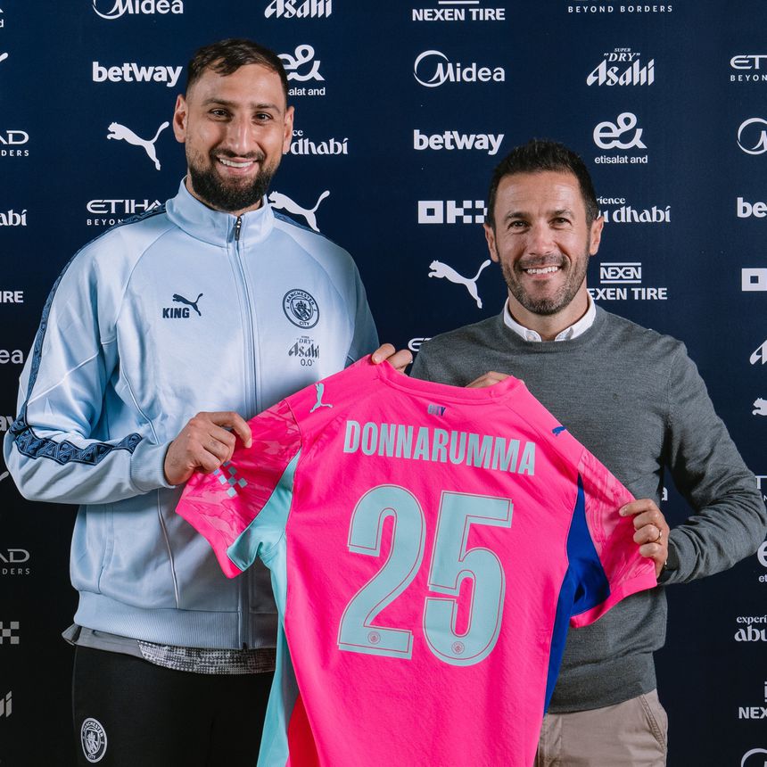 Donnarumma vai vestir a camisola 25 na equipa de Guardiola - Foto: Manchester City FC