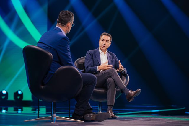 António Salvador, presidente do SC Braga, em conversa com Pedro Pinto - Foto: Summit