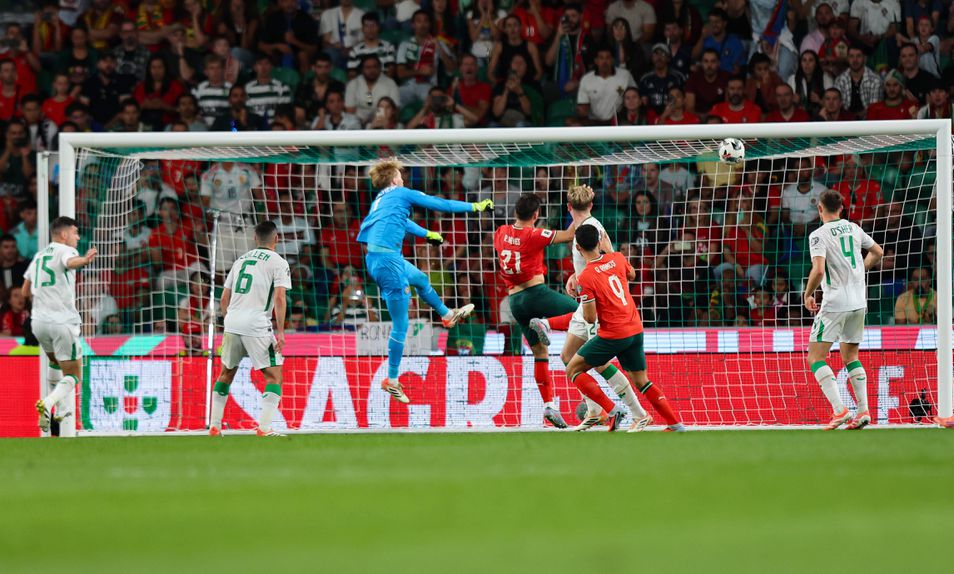Rúben Neves marcou de cabeça o único golo do Portugal-Irlanda, aos 90+1 minutos - FOTO: IMAGO