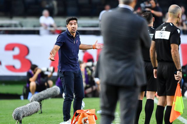 Abel Ferreira, durante o jogo com o São Paulo para o Brasileirão