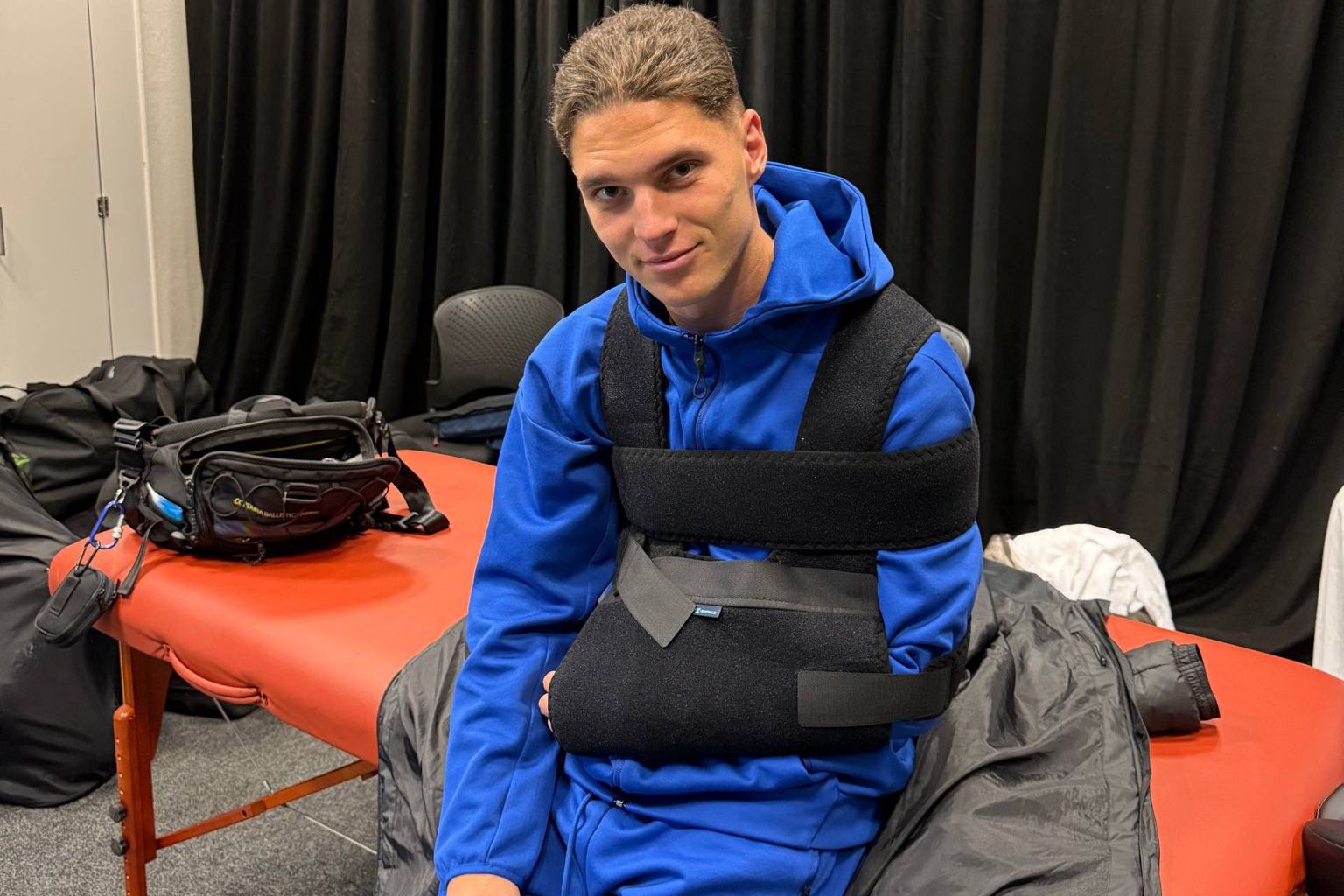 A fotografia partilhada por Sudakov no Telegram, após a lesão sofrida ao serviço da Ucrânia