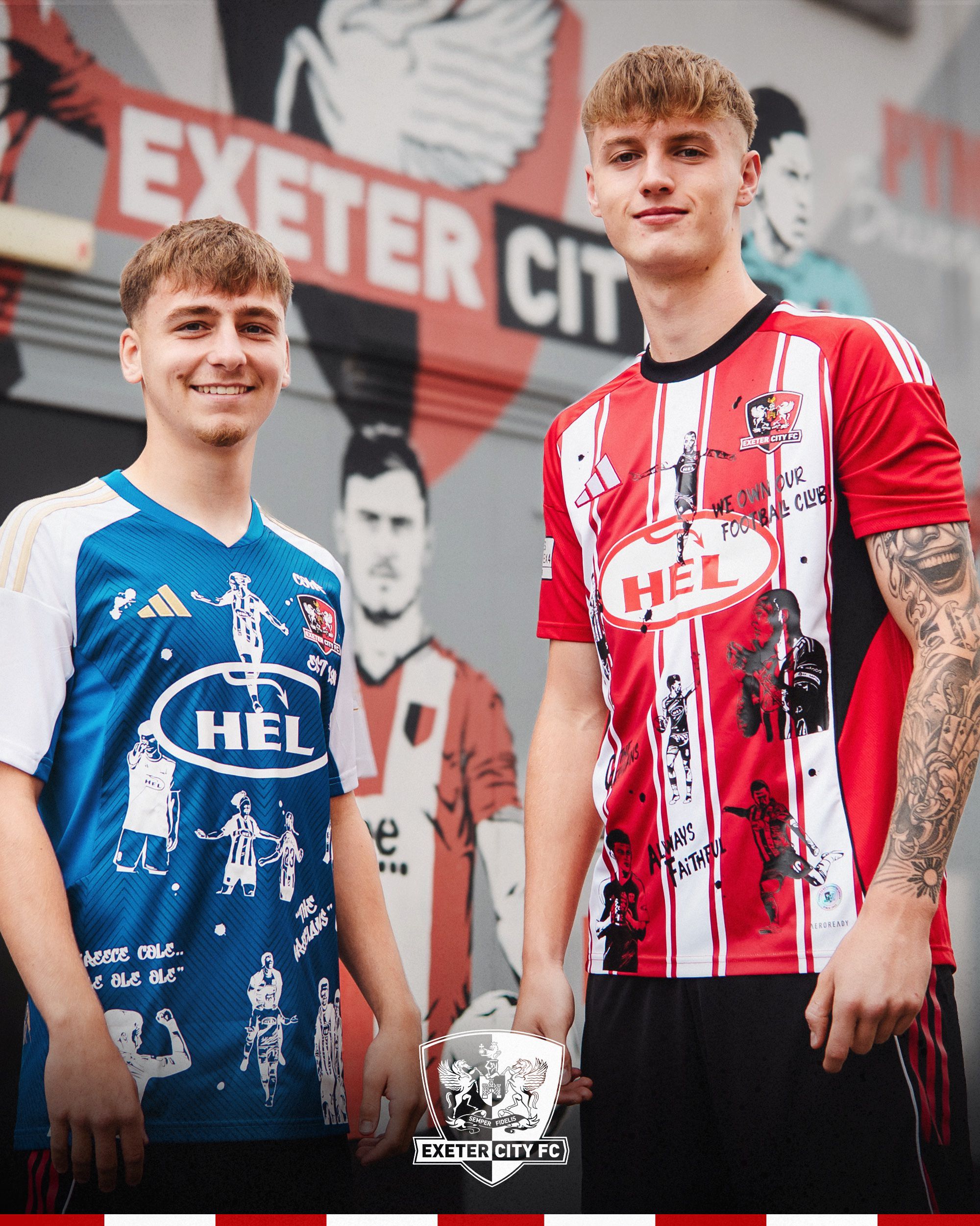Exeter ofecereu aos adeptos hipótese de acrescentar estampas à camisola