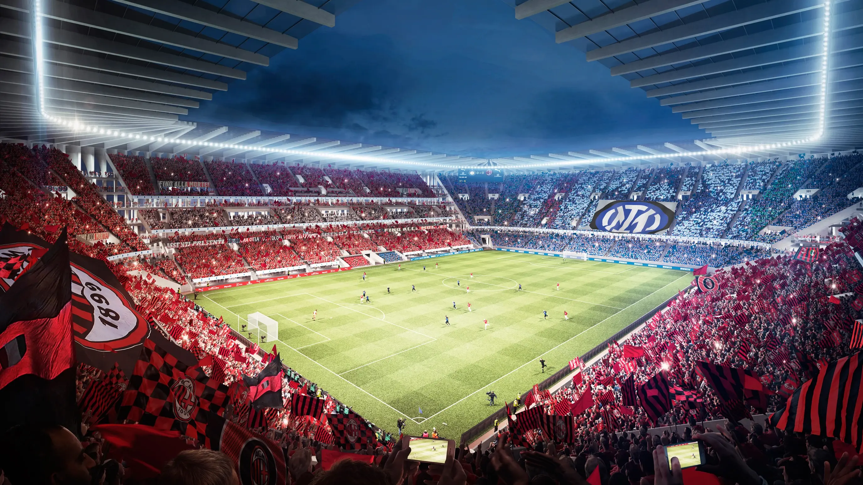 Os rivais italianos continuarão a partilhar o novo estádio, cuja construção deverá ter início em 2028