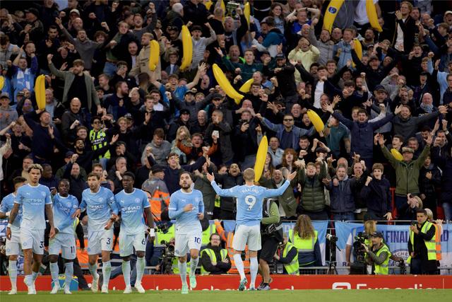 Haaland marcou o primeiro golo do City em Anfield