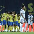 Golo de Iván Barbero, aos 5 minutos, deu a vitória ao Arouca diante do Estrela da Amadora — Foto: Manuel Fernando Araújo/LUSA