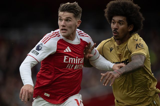 Viktor Gyokeres, avançado do Arsenal, frente ao Crystal Palace