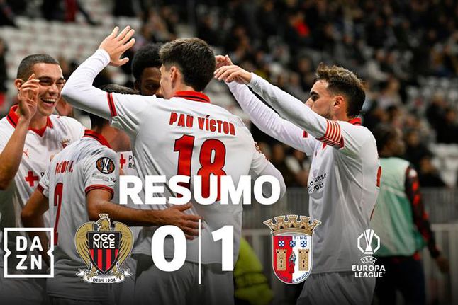 SC Braga passa teste em Nice e aproxima-se do apuramento (resumo)