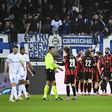 Jogadores do Midtjylland a celebrarem o golo madrugador ao Genk
