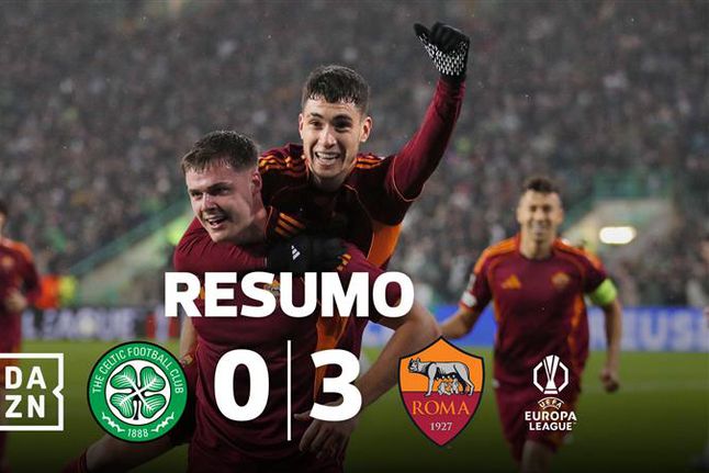 Bis de Ferguson vale vitória convincente da Roma em Glasgow (resumo)