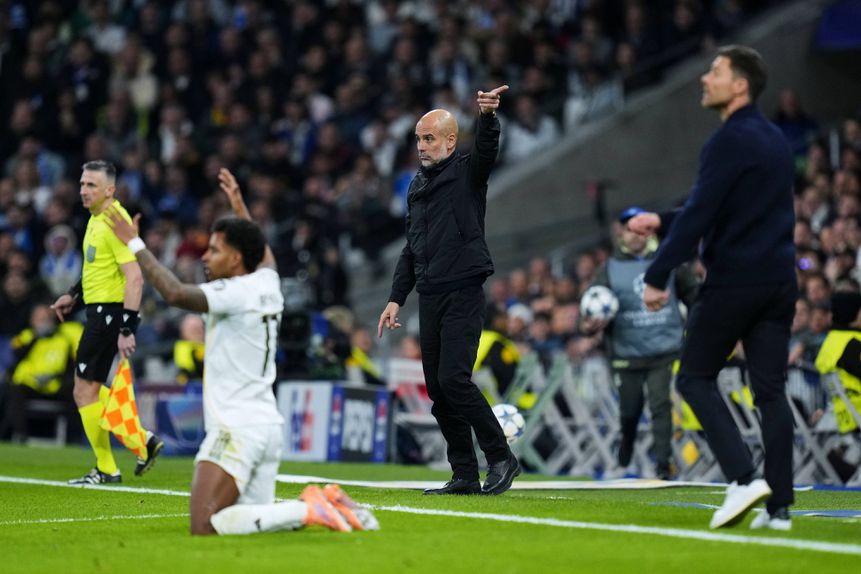 Guardiola elogiou Rodrygo, que se estreou a marcar esta temporada na derrota frente ao Manchester City. Foto: IMAGO