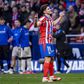 Julián Álvarez festeja golo com a camisola do Atlético Madrid