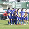 A equipa do Atlético celebra o triunfo na Covilhã