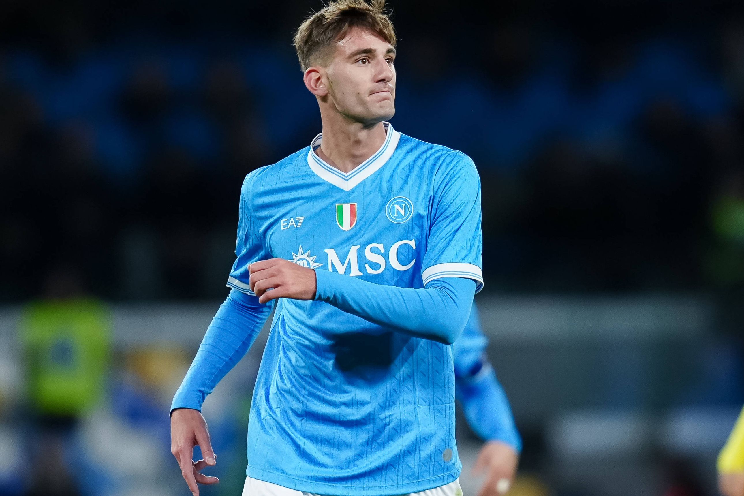 Lorenzo Lucca, 25 anos, ponta de lança do Nápoles — Foto: Imago