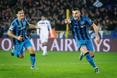 Jutglà festeja golo do Club Brugge frente à Atalanta