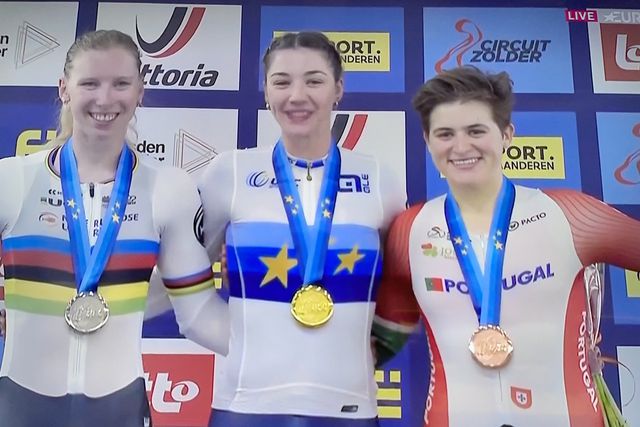 Maria Martins medalha de bronze em scratch nos Europeus de pista