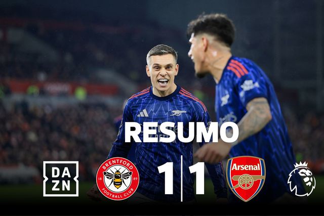 Arsenal empata em casa do Brentford e Man. City aproxima-se (resumo)