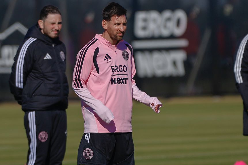 Lionel Messi no treino do Inter Miami