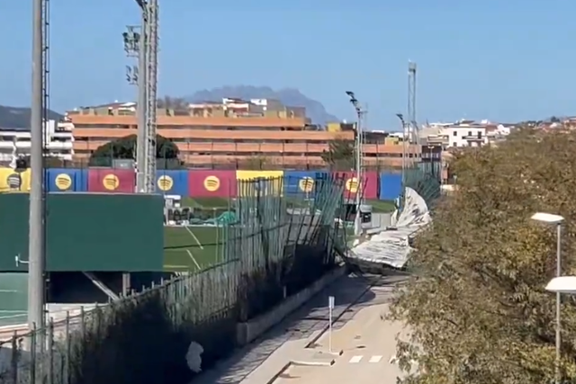 Temporal causa estragos na cidade desportiva do Barcelona