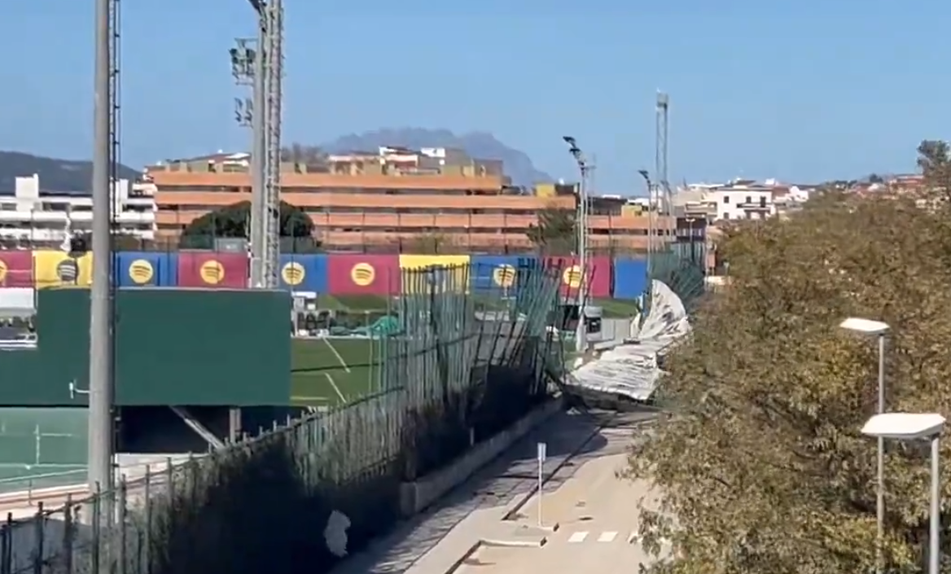 Temporal causa estragos na cidade desportiva do Barcelona