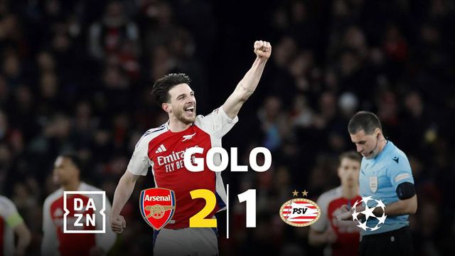 Rice faz de ponta de lança e devolve a vantagem ao Arsenal (vídeo)