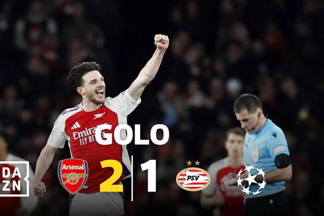 Rice faz de ponta de lança e devolve a vantagem ao Arsenal (vídeo)