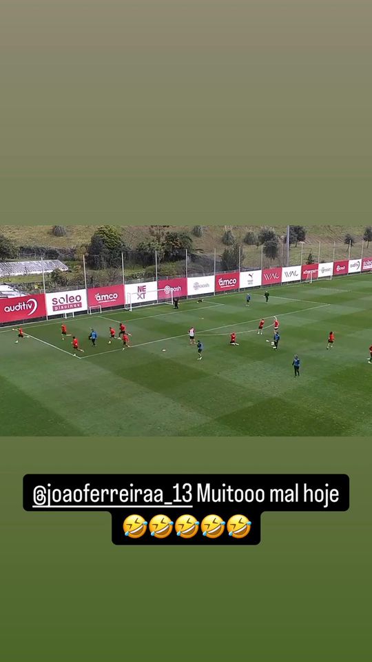 Que remate foi esse? Niakaté brinca com João Ferreira após lance no treino do SC Braga (vídeo)