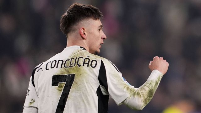 Francisco Conceição a celebrar o golo da vitória frente ao Inter