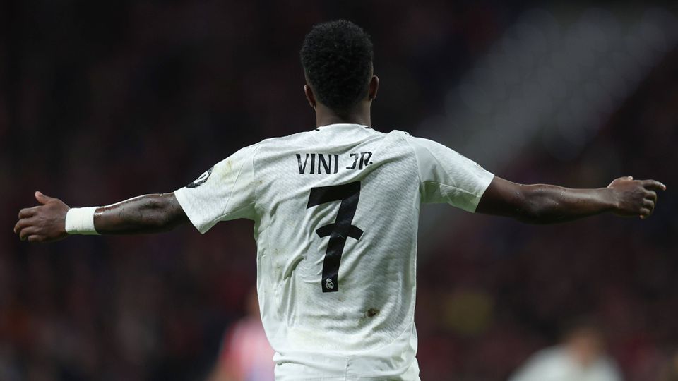Vinícius Júnior no dérbi de Madrid no Metropolitano