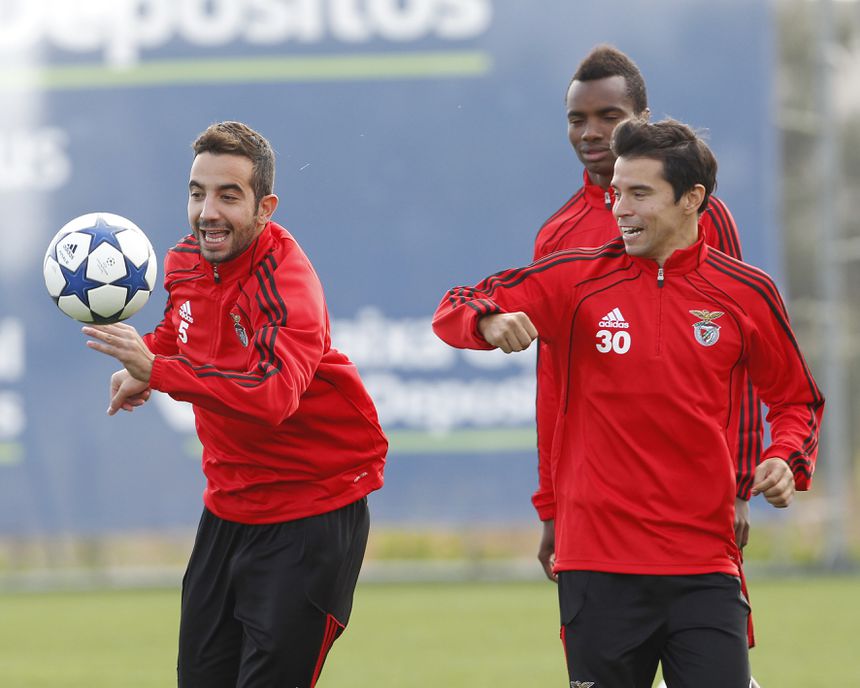 Ruben Amorim e Saviola foram colegas no Benfica de Jorge Jesus (Foto: ASF/RUI RAIMUNDO)