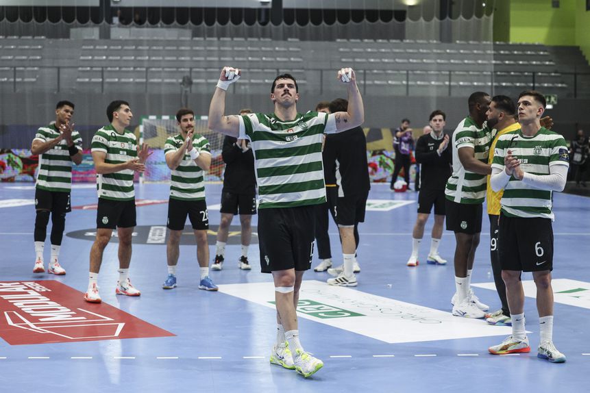 Sporting venceu o Dínamo Bucareste no Pavilhão Multiusos de Odivelas, na Champions de andebol - Foto: MIGUEL A. LOPES/LUSA