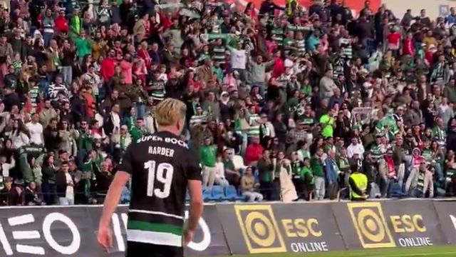 Festejos exuberantes de Harder no final do Santa Clara-Sporting (vídeo)