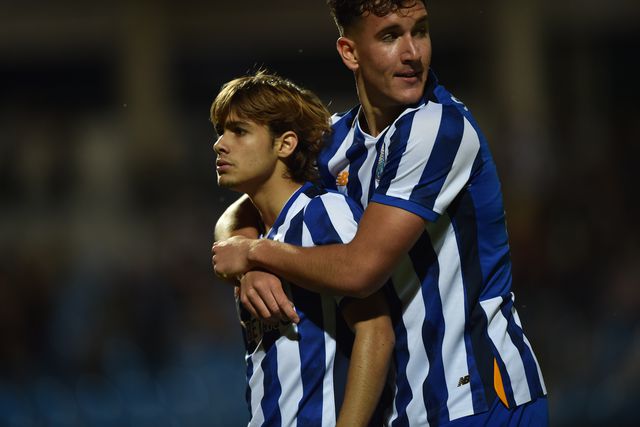 Rodrigo Mora a festejar o único golo do Casa Pia-FC Porto em Rio Maior