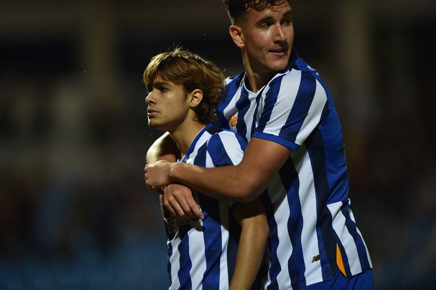 Rodrigo Mora a festejar o único golo do Casa Pia-FC Porto em Rio Maior