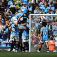 Festejos dos jogadores do Manchester City