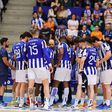 A equipa de andebol do FC Porto num desconto de tempo