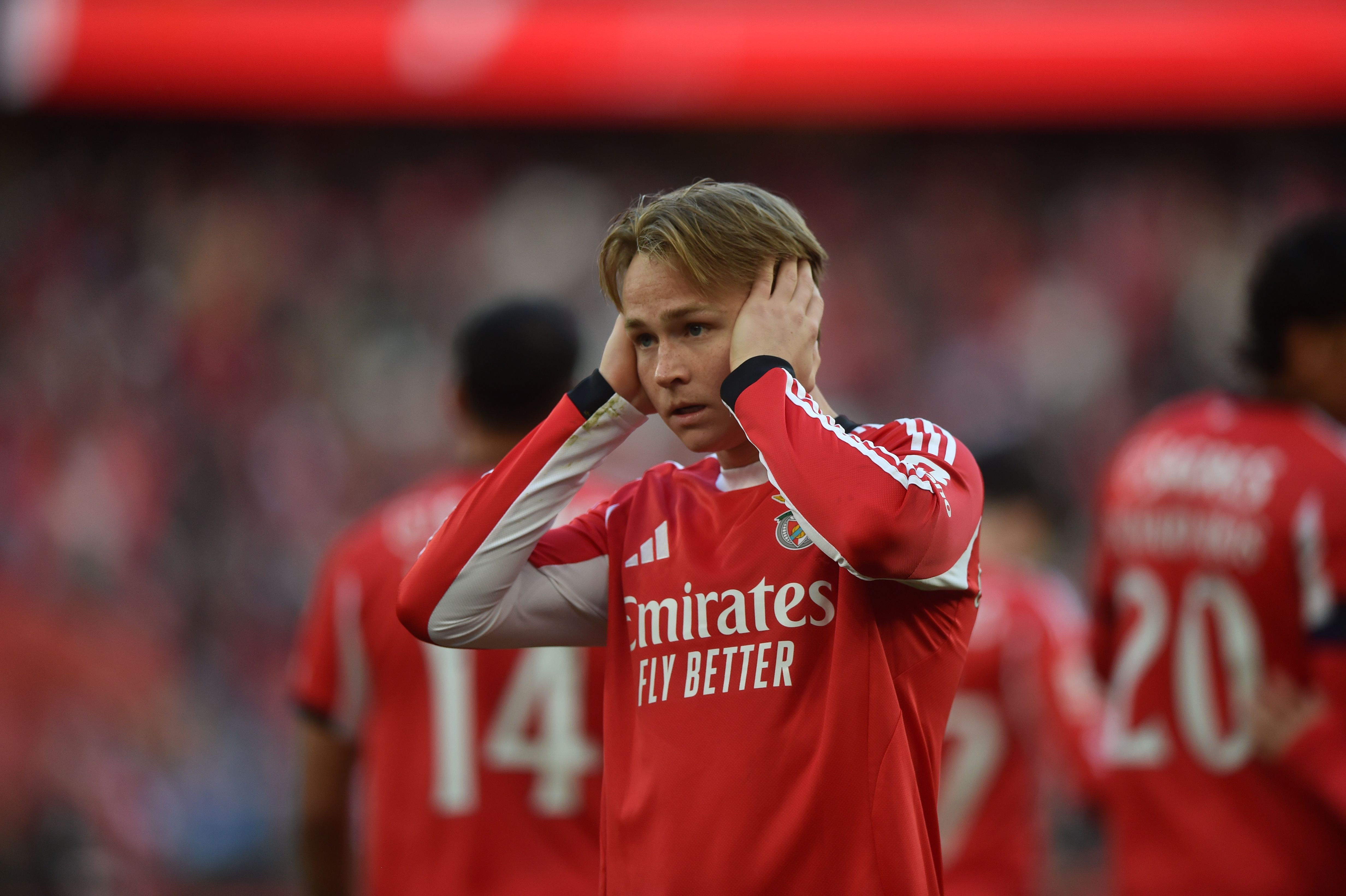 Andreas Schjelderup a festejar na Luz - Foto: Miguel Nunes