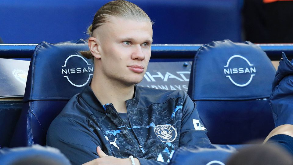 Erling Haaland durante o jogo com o Wolverhampton